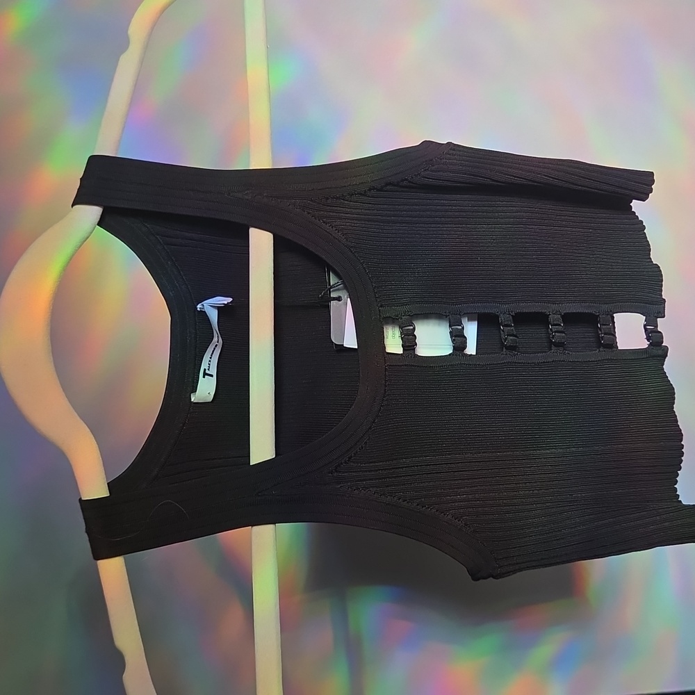 T by Alexander Wang Black Crop Top